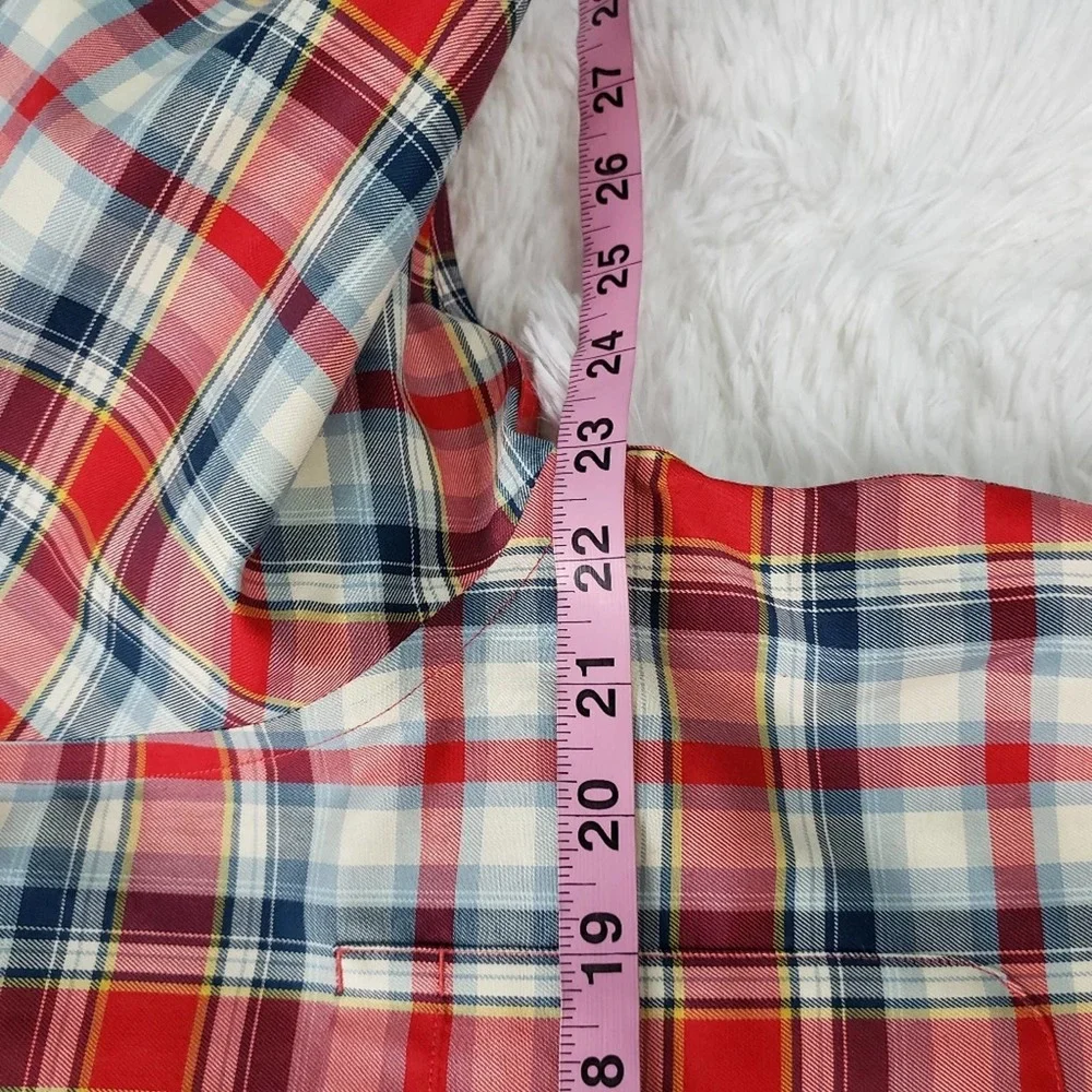 Cabela's men red plaid button up shirt Sz large - Picture 4 of 8